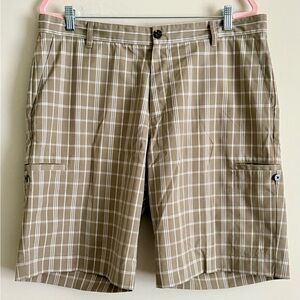 Adidas Plaid Men’s Golf Shorts Tan Size 36